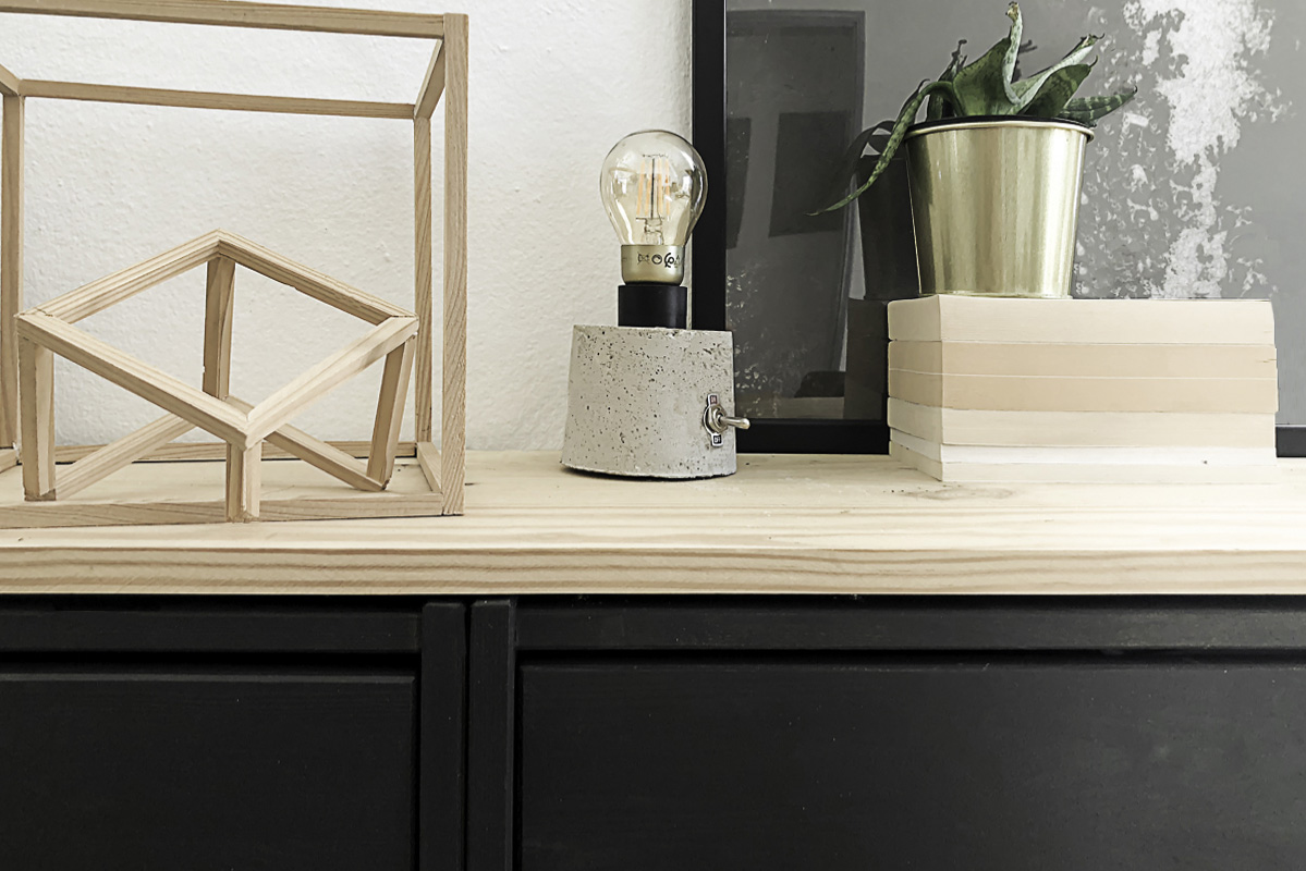Décoration avec la lampe en béton DIY 3