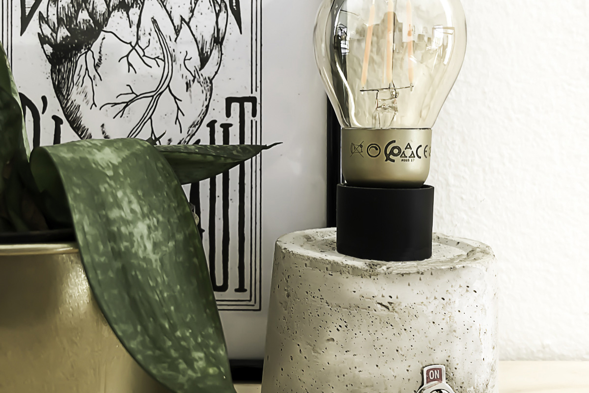 Décoration avec la lampe en béton DIY 2