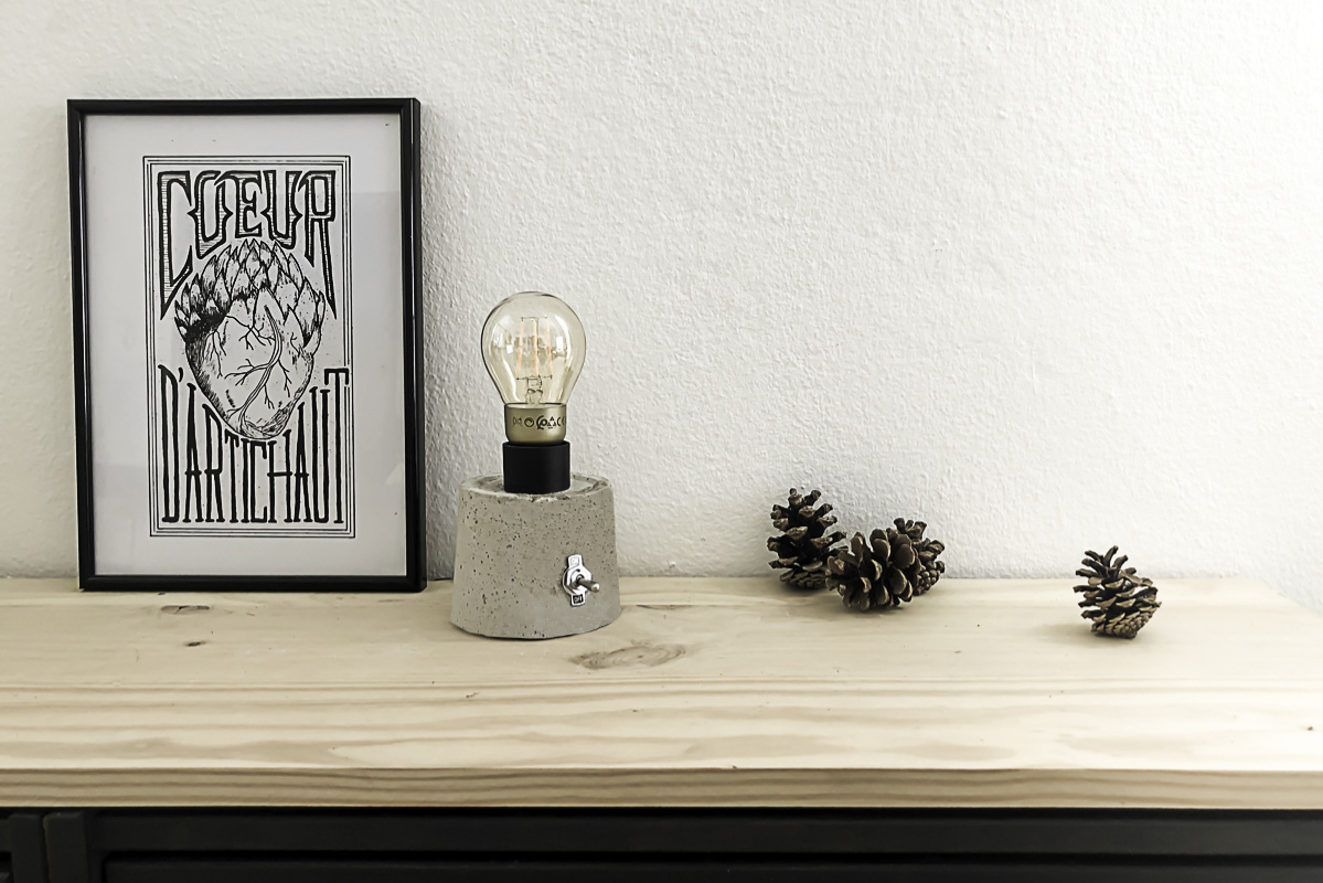 Décoration avec la lampe en béton DIY 1