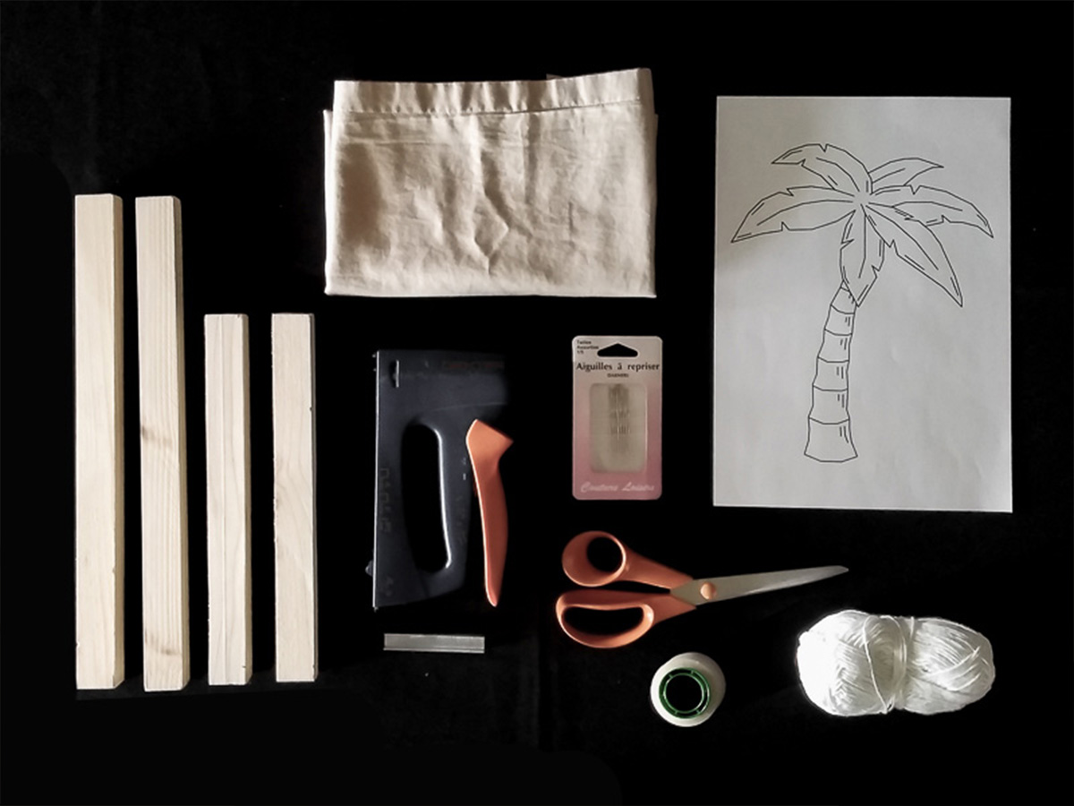 Matériel nécessaire pour le DIY toile brodée