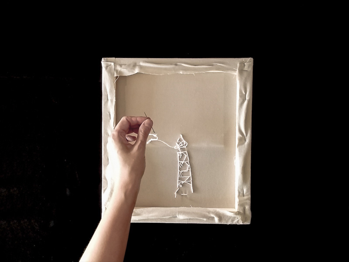DIY toile brodée broderie partie 6